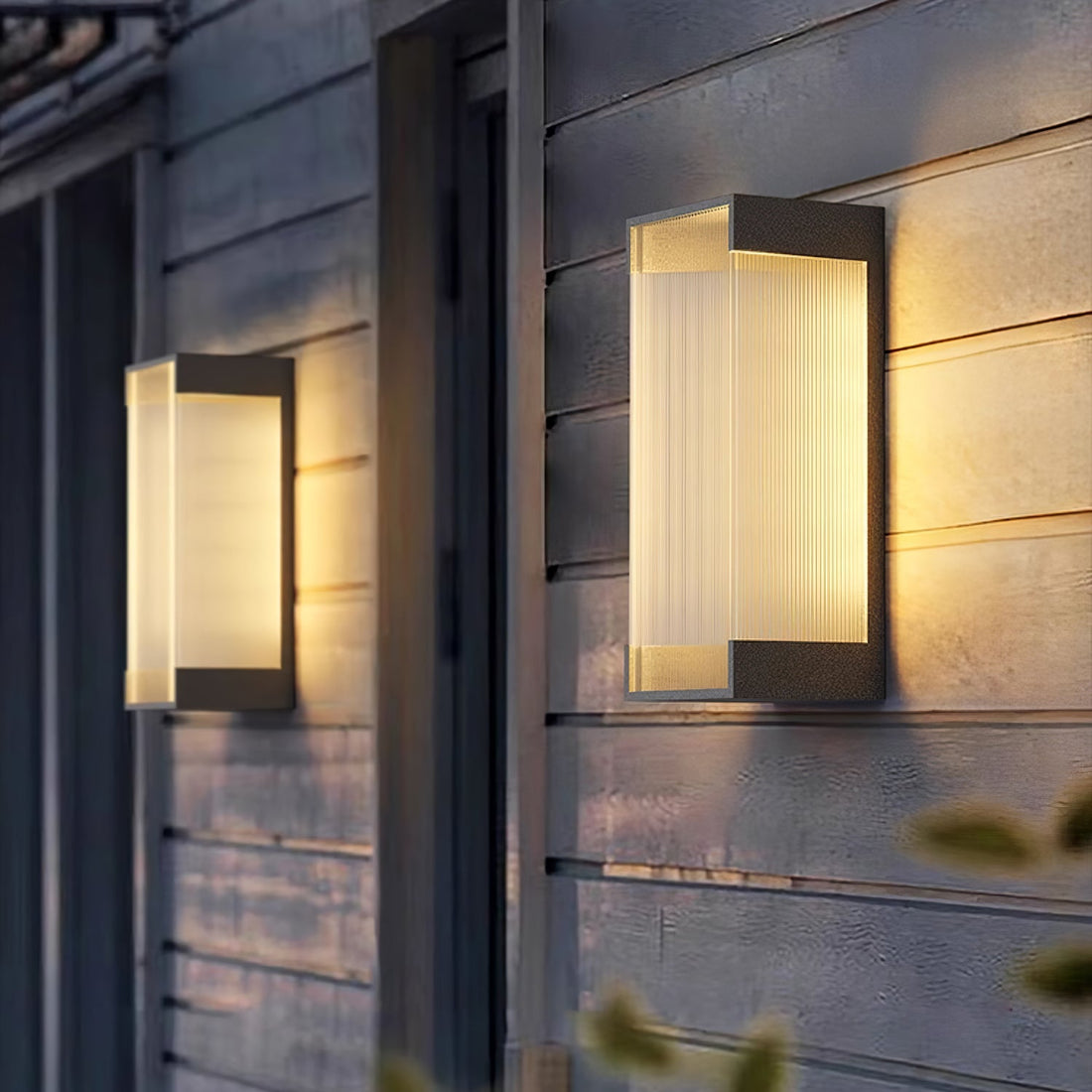 Rechteckige Außenwandleuchte - Moderne schwarze Lampe für Veranda &amp; Garten