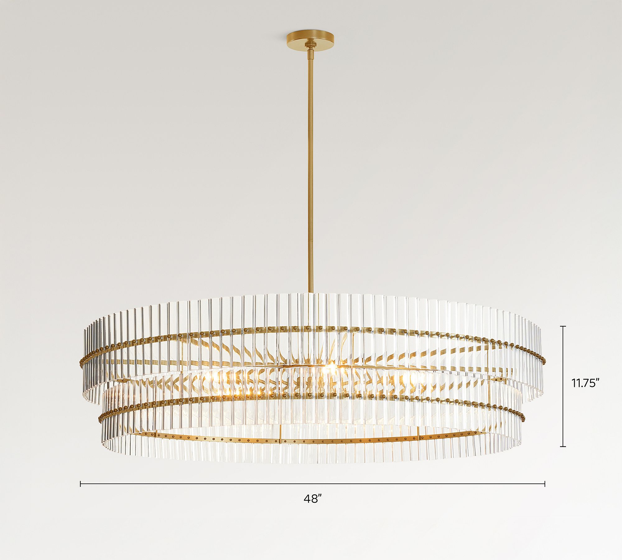 Lumora Crystal Pendant Light – Elegant Tumbled Brass & Cut Glass