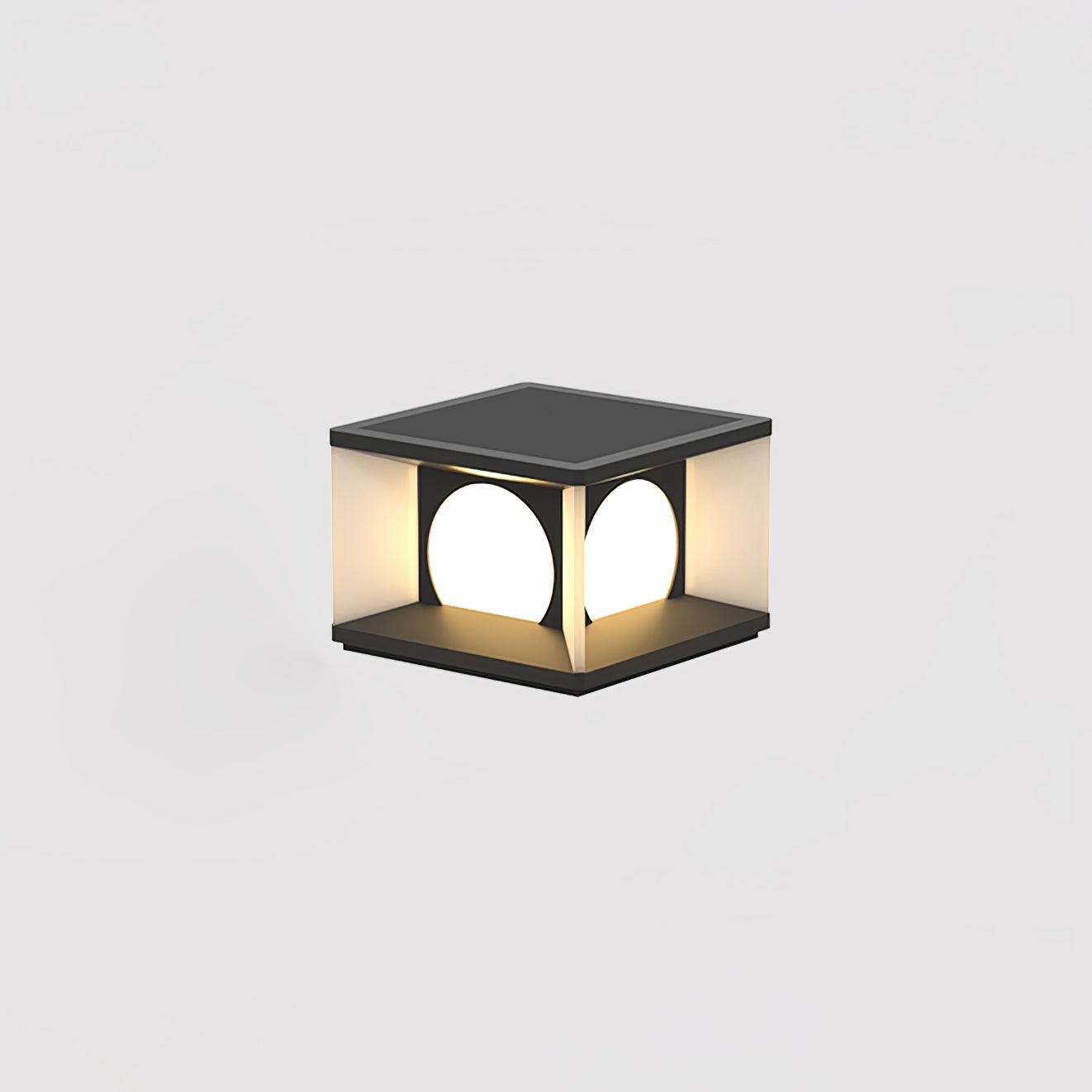 Eclipse Cube Outdoor Post Light - Weatherproof Garden & Pathway Lighting