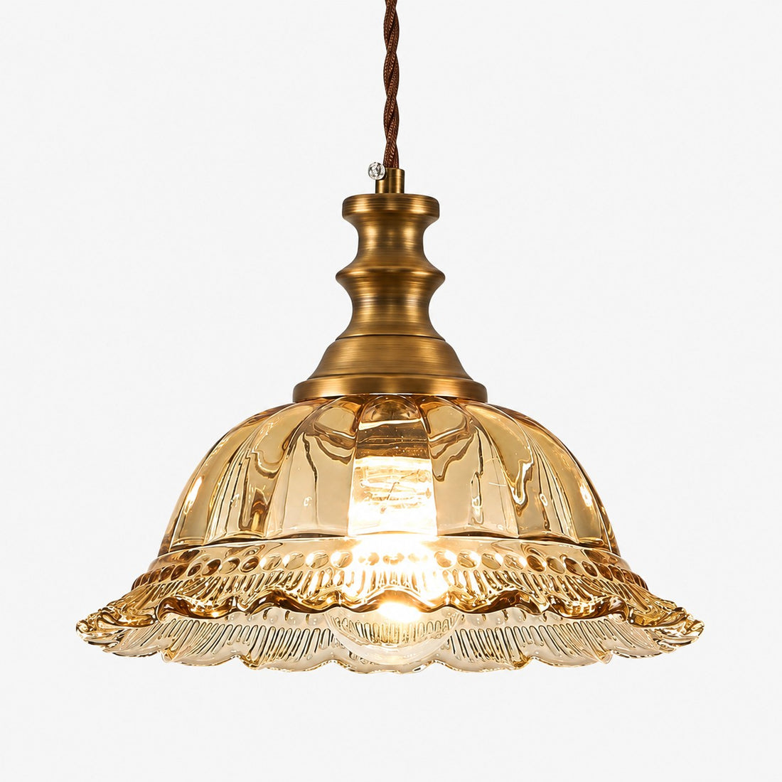 Vintage Fluted Glass Pendant Light for Kitchen & Dining