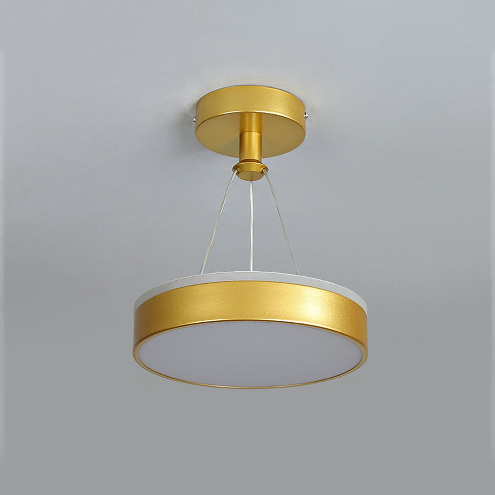 Metal LED Round Pendant Light - Modern LED Ceiling Fixture for Hallway