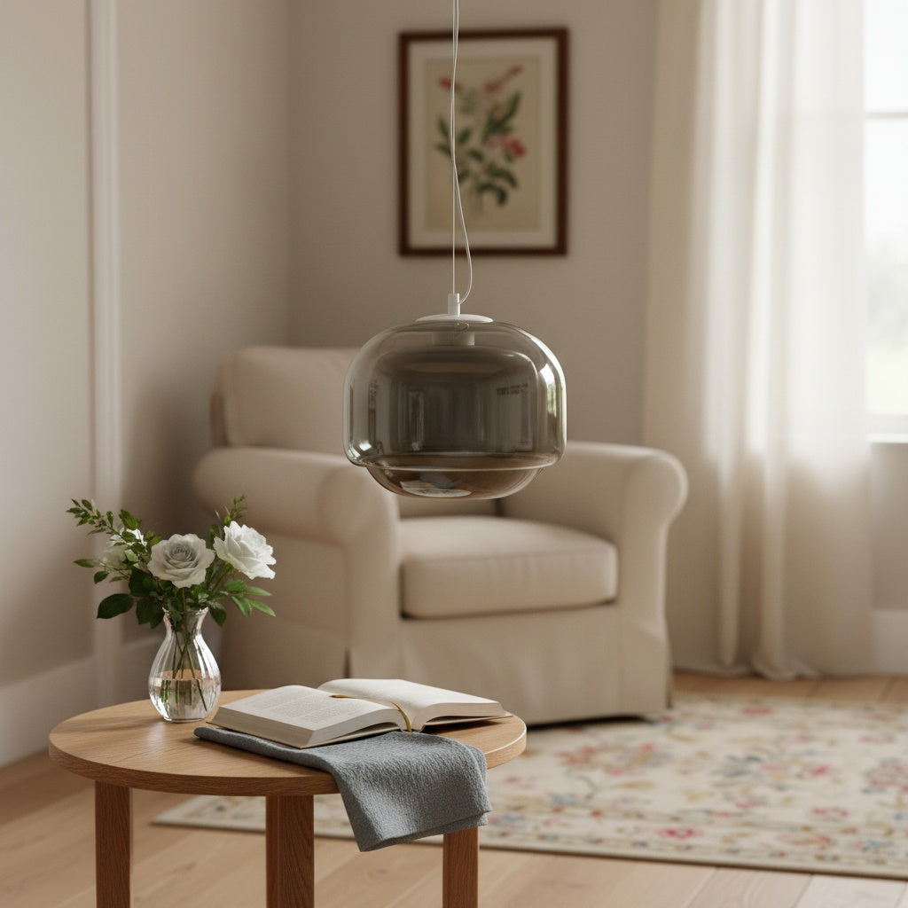 Clinco Modern Mushroom Pendant Light - Colored Glass Hanging Light