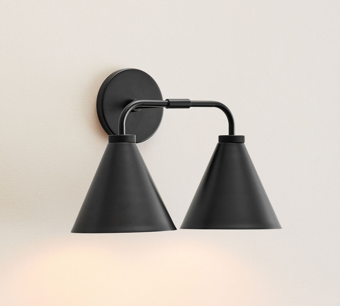 Korvi Metal Cone Wall Lamp - Classic Multi-Head Tapered Wall Sconce