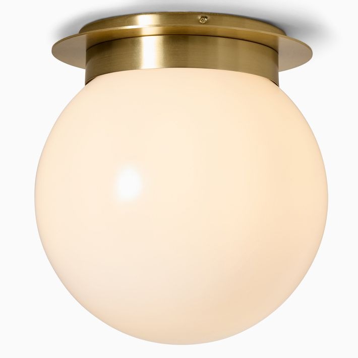 Rivolence Flush Mount Ceiling Fixture - Minimal Globe Brass Lighting