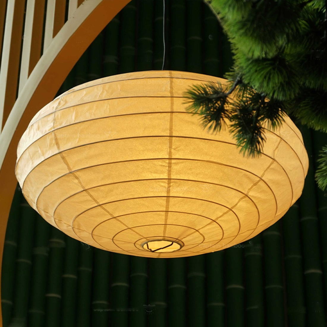 Washi Paper Pendant Lamp - Minimalist Japanese Light for Bedroom Decor
