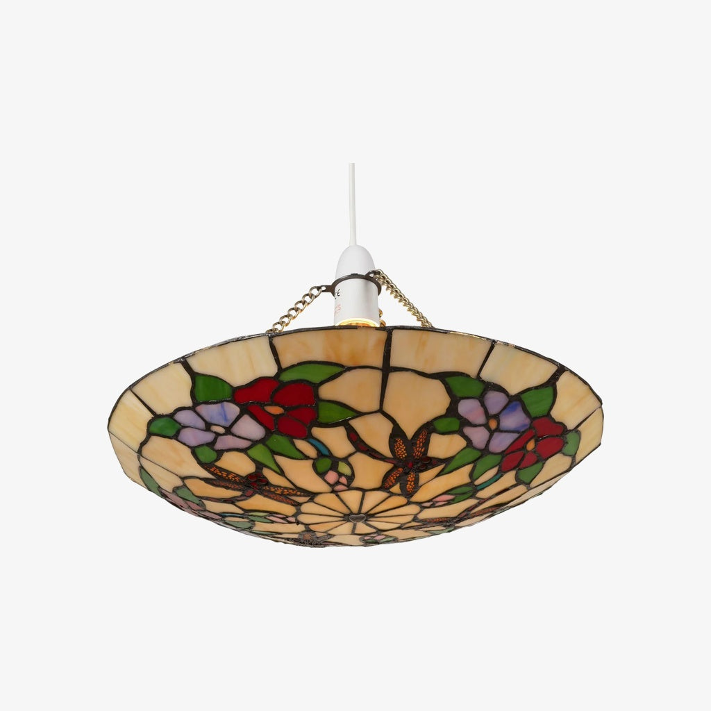TF Butterfly Pendant Lamp — Decorative Stained Glass Pendant Light for Bedroom or Entryway