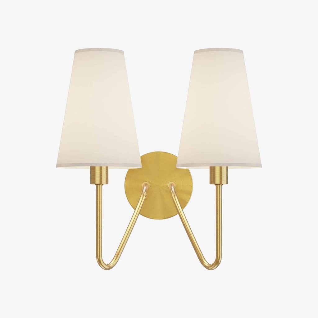 Arcuma Wandleuchte aus Metall im Vintage-Stil – handgefertigter Stoffschirm fürs Schlafzimmer