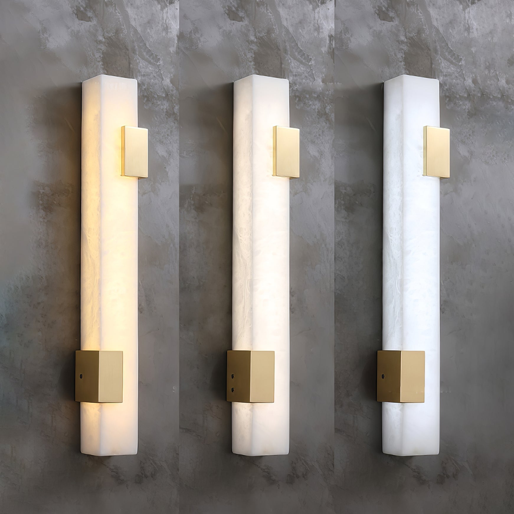 Alabaster Wall Sconce - Modern Brass Bar Light for Hallway or Bedroom