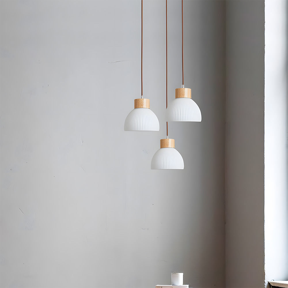 Glass Bowl Pendant Light - Creative Bedroom Lamp Fixture