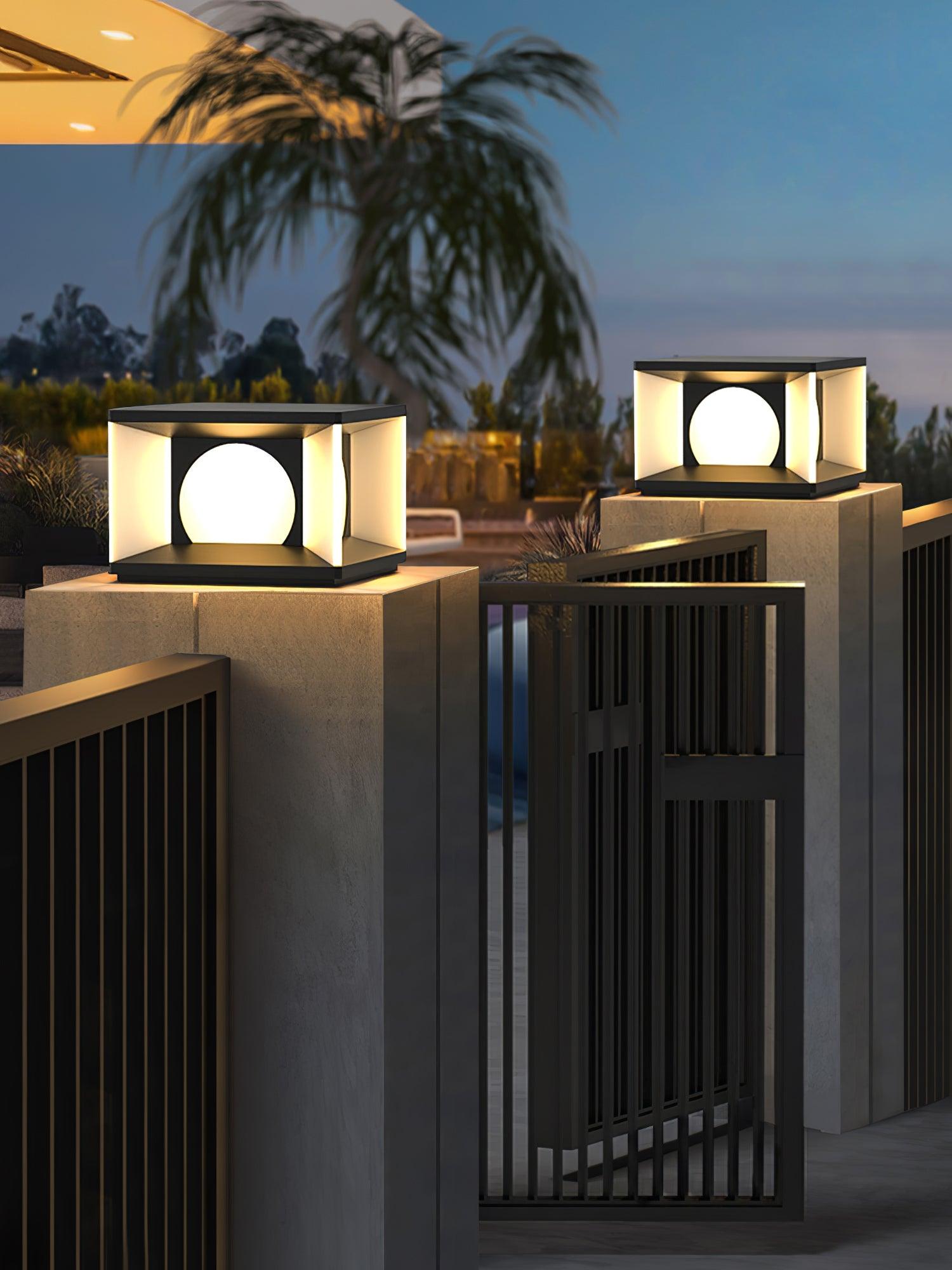Eclipse Cube Outdoor Post Light - Weatherproof Garden & Pathway Lighting