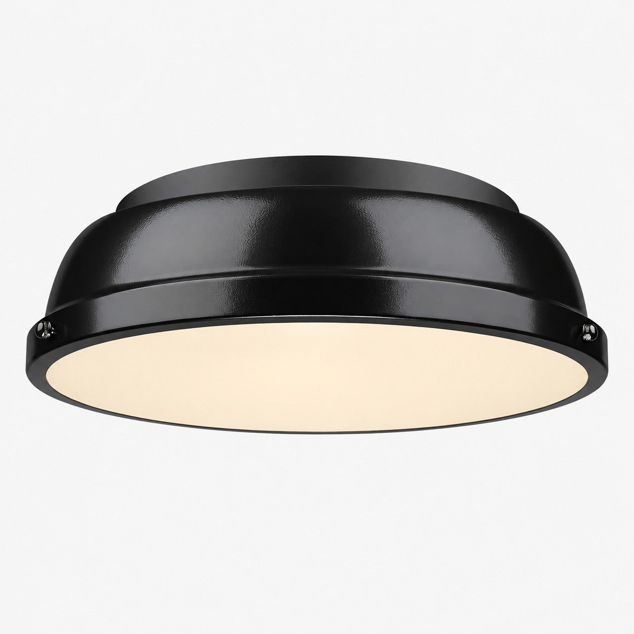 Metal Flush Mount Ceiling Fixture with Frosted Diffuser