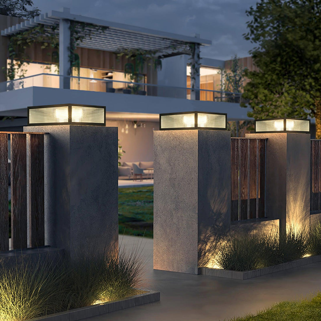 Garden Outdoor Light - Durable Metal Glass Lamp for Patio & Pathway