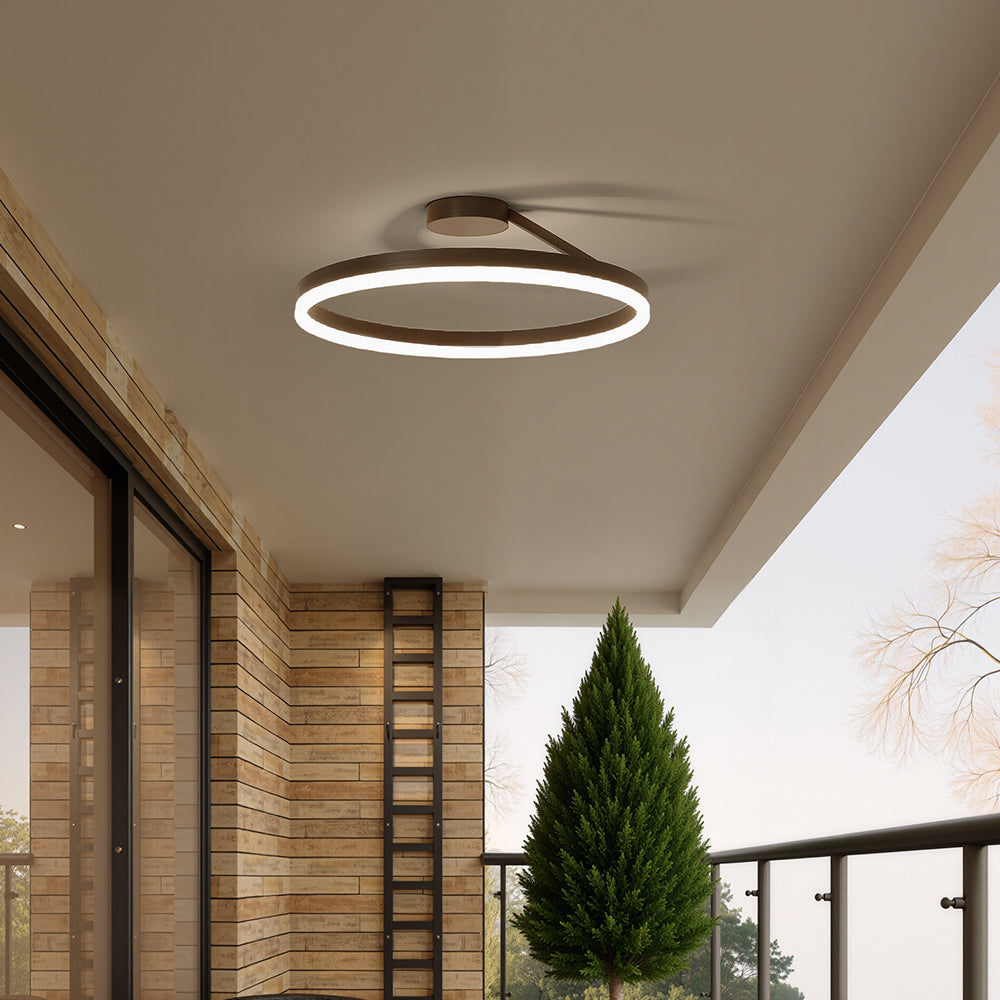 Metal Circle Ceiling Light - Minimalist LED Lamp for Living Room