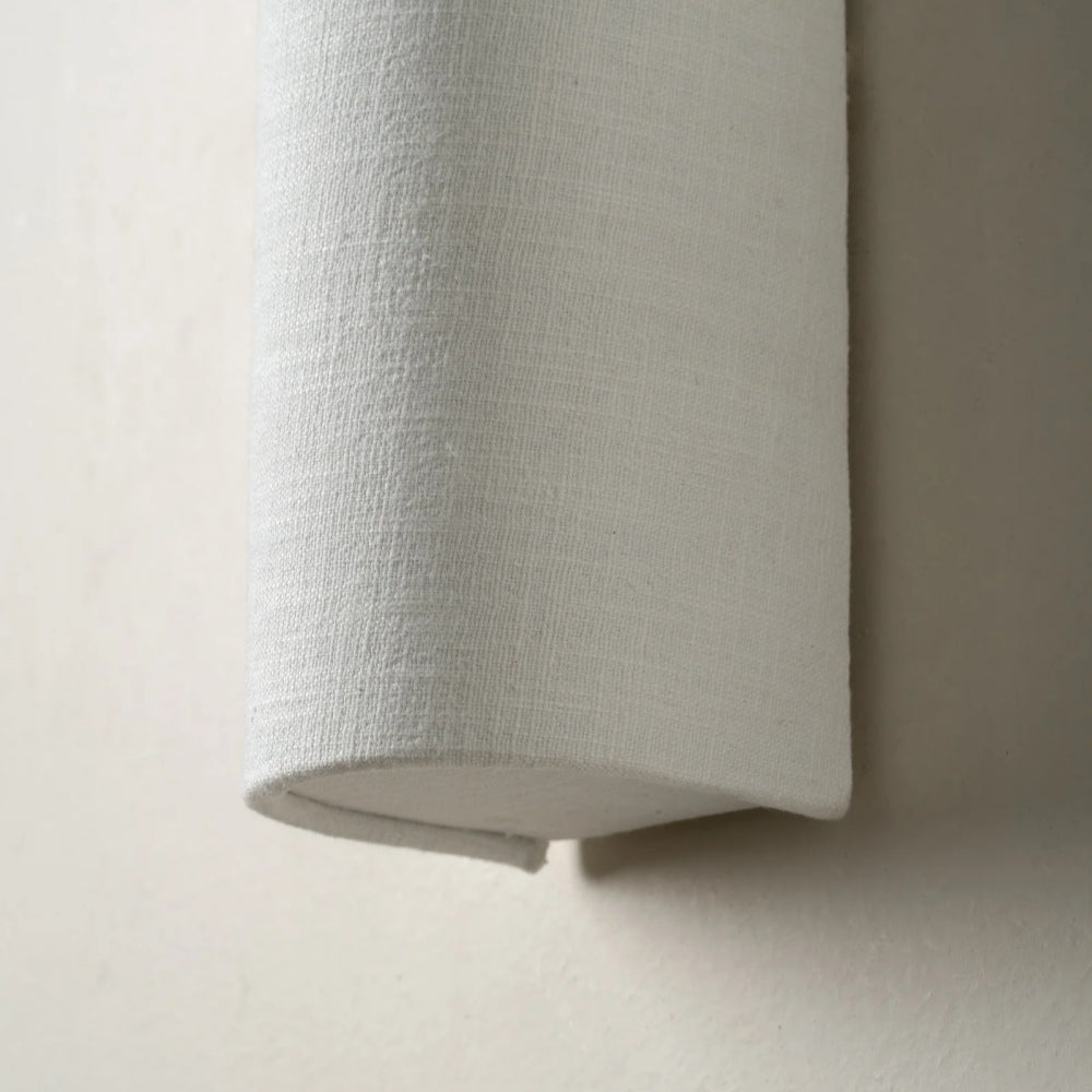 Linbron Linen Wall Sconce Natural Fabric Shade Modern Wall Light for Bedroom