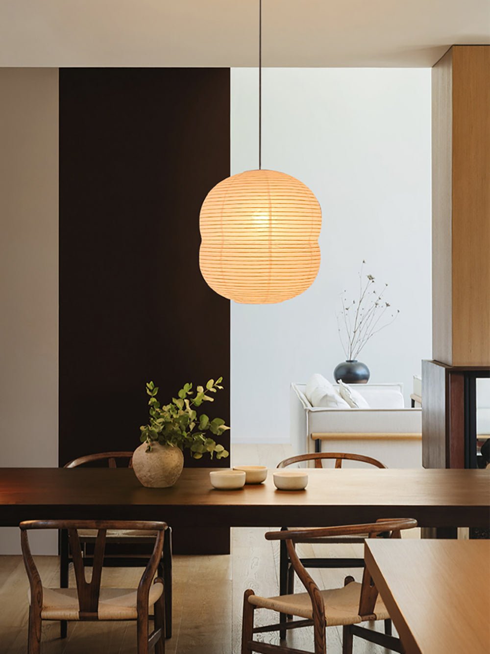 Washi-Papier-Mini-Pendelleuchte – Lampe im japanischen Stil für das Wohnzimmer