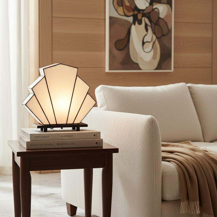 Kelsar Classic Stained Glass Table Lamp – Hand Cut Stained Glass Art Deco Table Lamp for Living Room or Bedroom