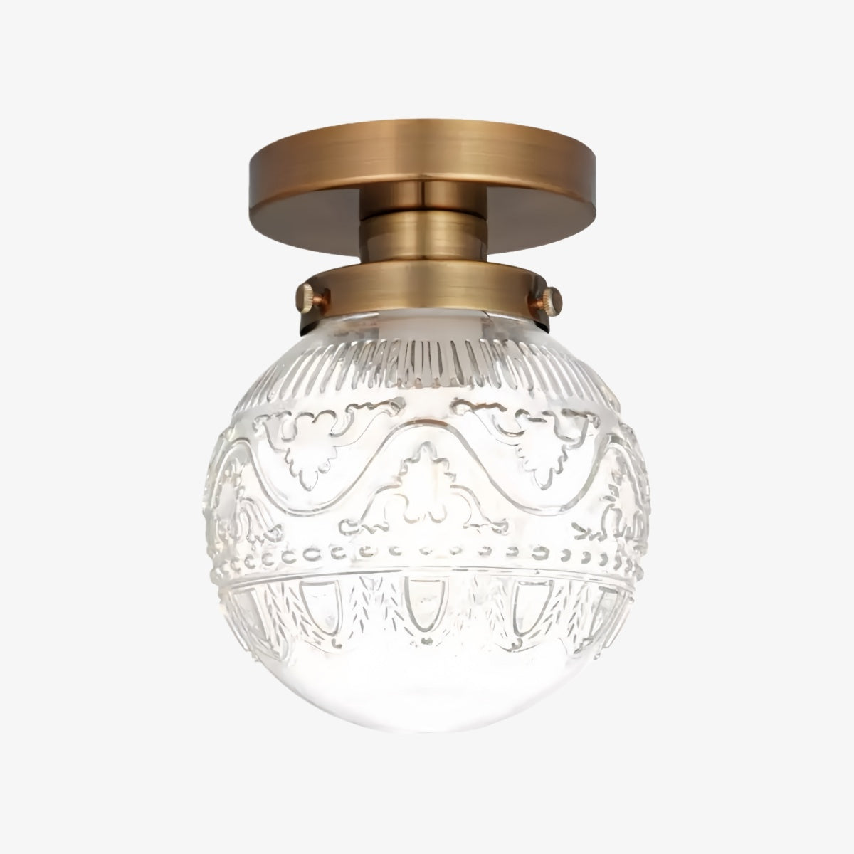 Naveliro Sphere Glass Flush Mount Ceiling Light - Timeless Design for Living Room and Kitchen