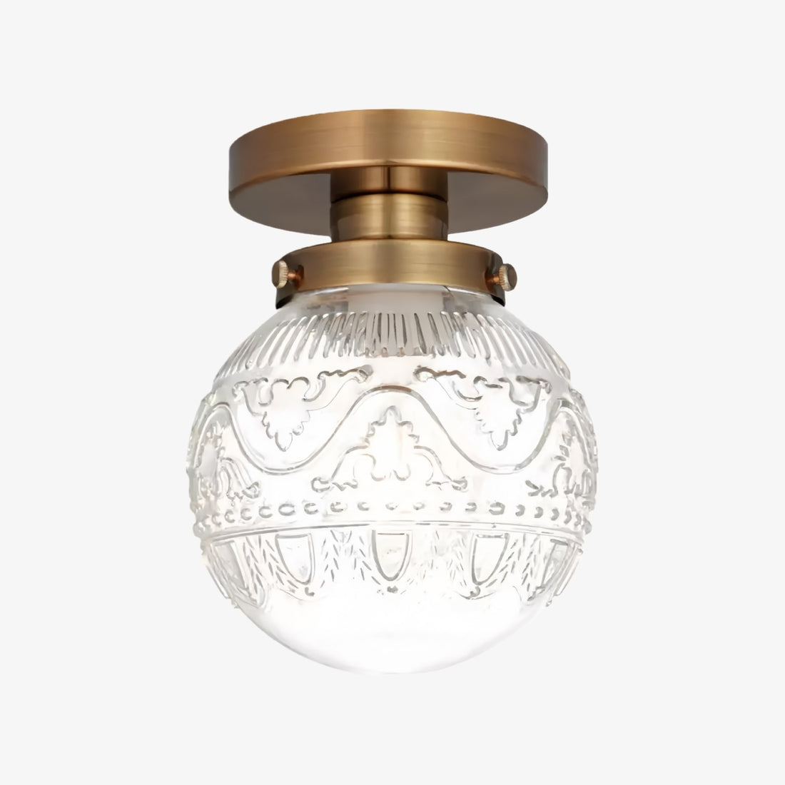 Naveliro Sphere Glass Flush Mount Ceiling Light - Timeless Design for Living Room and Kitchen