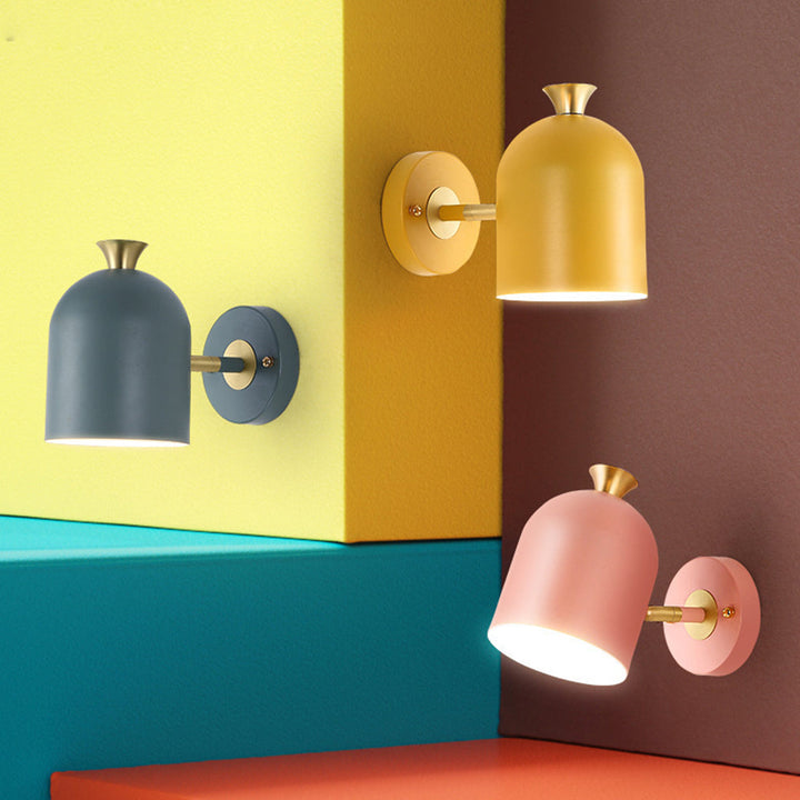 Modern Iron Wall Sconce - Slim Single Bulb Hallway Light