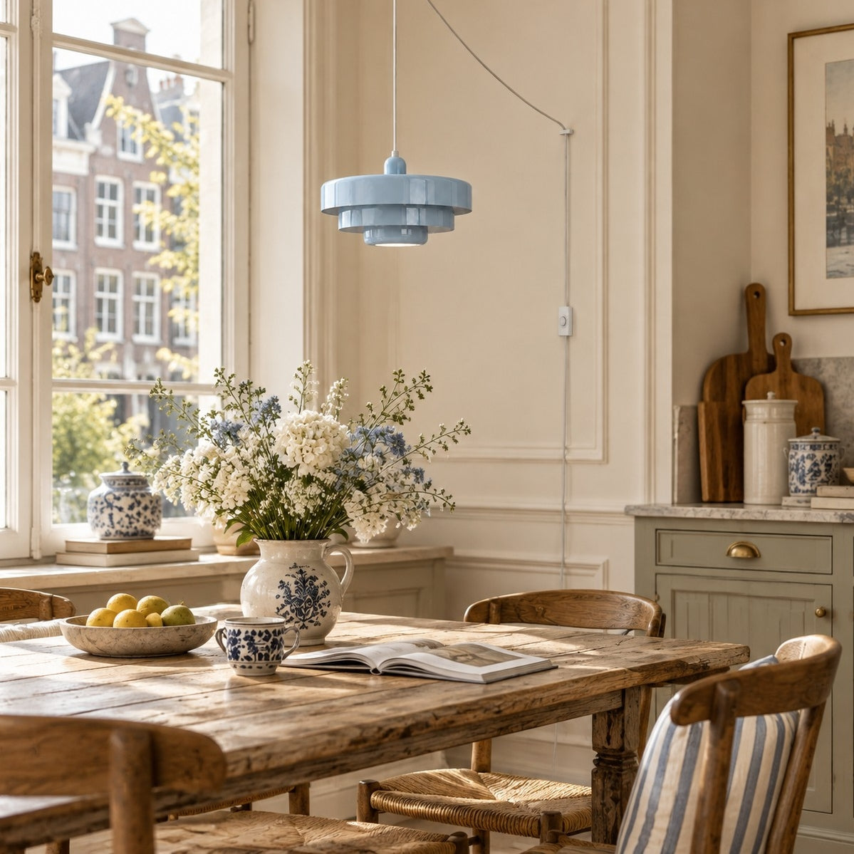 Retro Bauhaus Plug-In Pendant Light