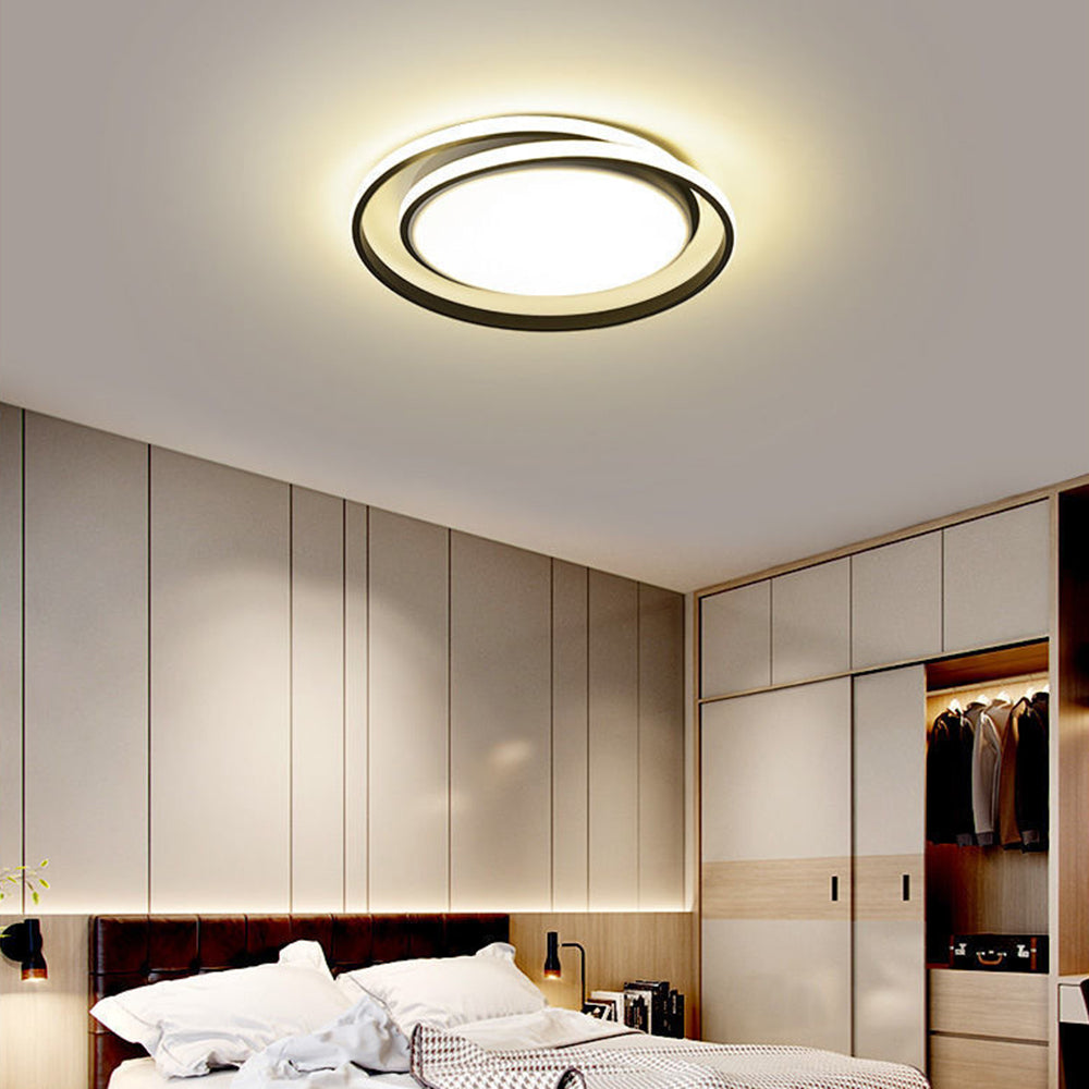 Metal LED Circle Ceiling Light - Modern Acrylic Design for Bedroom