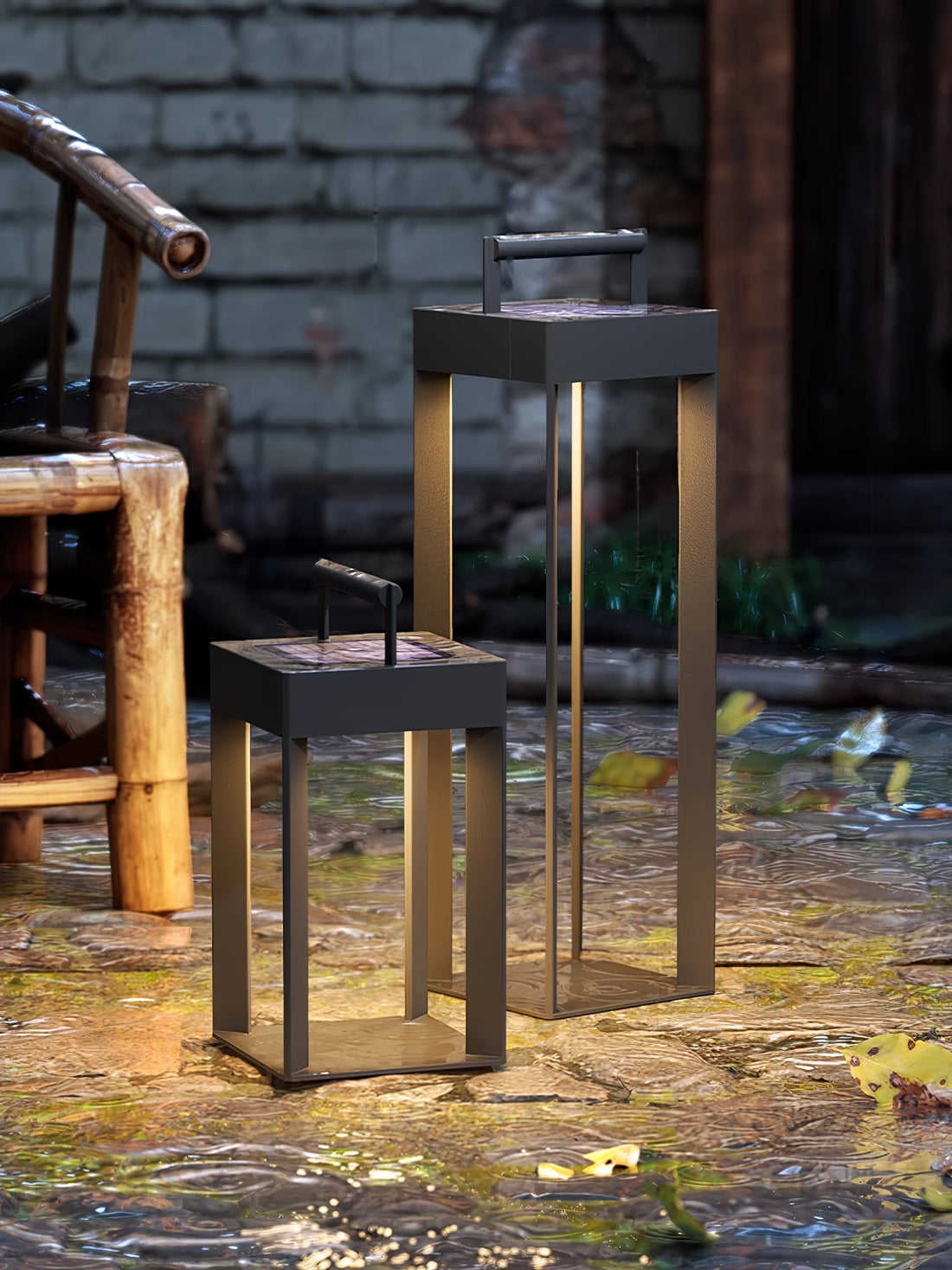 Solarlaterne Außenlampe - Geometrisches LED-Licht für Garten &amp; Terrasse