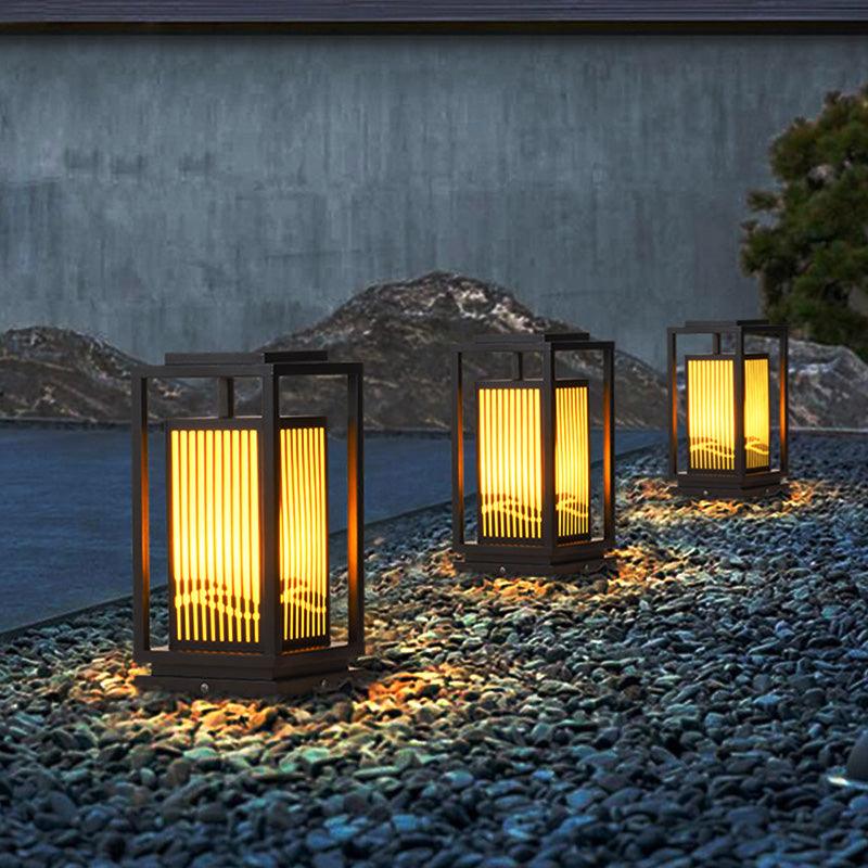 Quadratische Käfig-Gartenleuchte – Metall-Retro-Klassiker-Dekorlampe für den Außenbereich