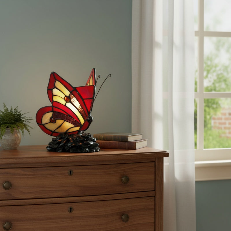 TF Butterfly Table Lamp – Nature-Inspired Glass Design Perfect for Living Rooms or Hallways