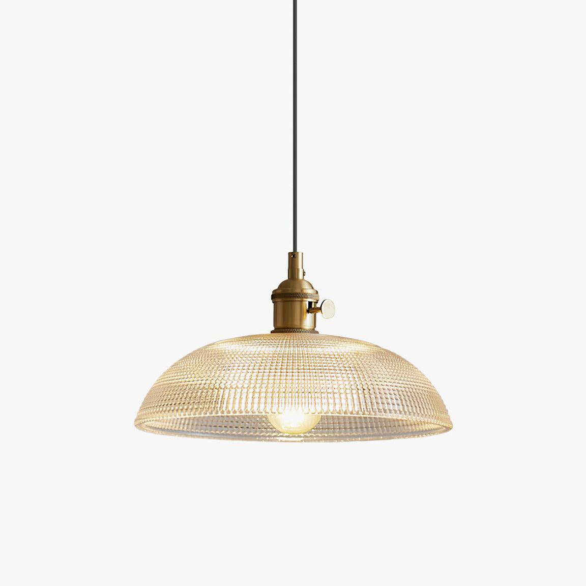 Polished Brass Domed Glass Plug-In Pendant