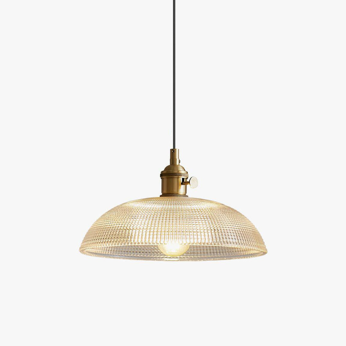 Polished Brass Domed Glass Plug-In Pendant