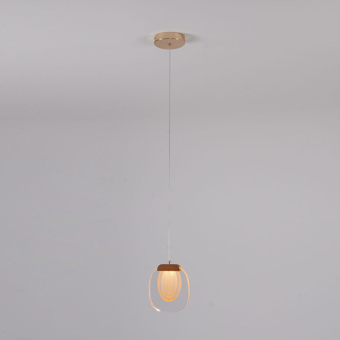 Clear Rippled Glass Plug-In Pendant