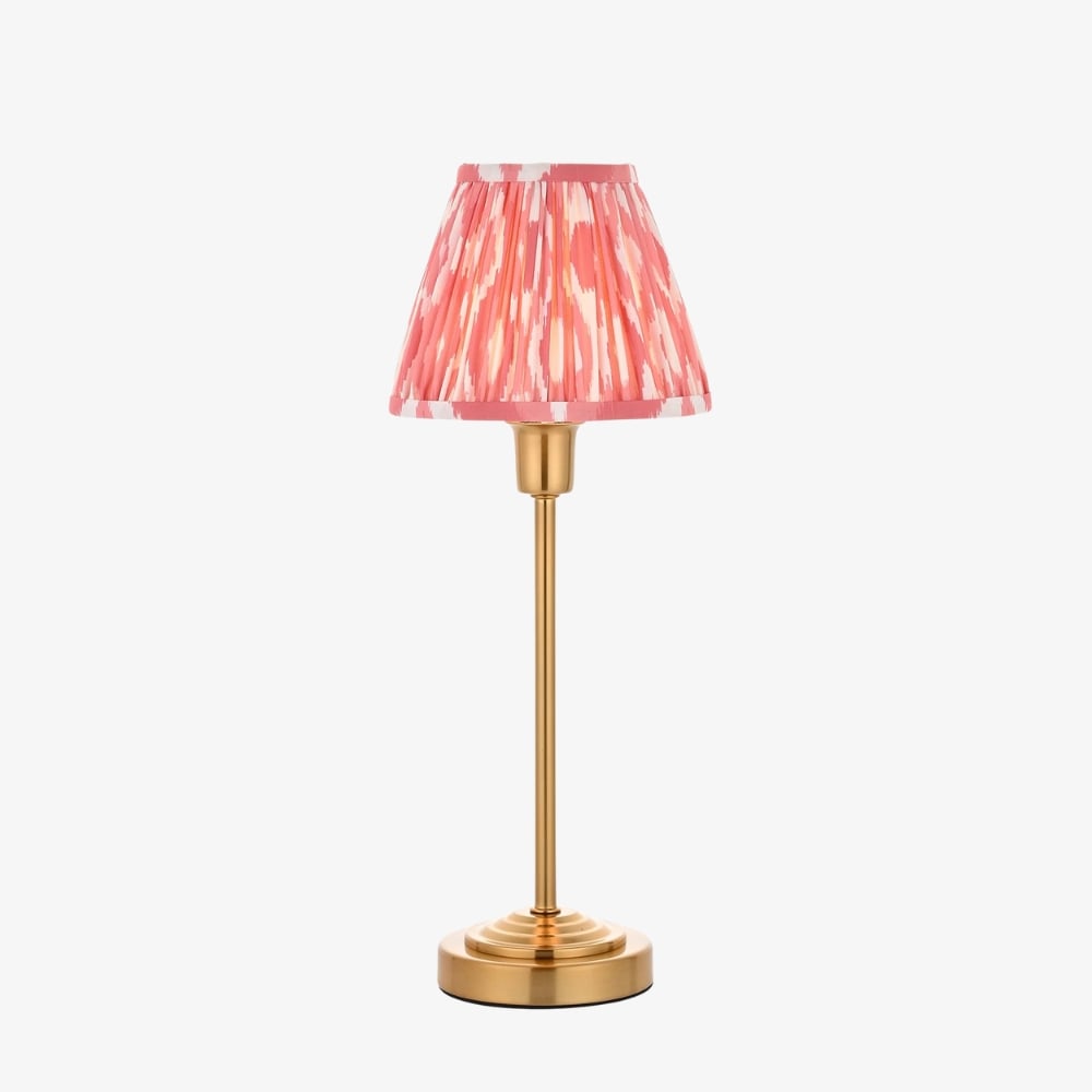 Bronzuno Patterned Fabric Table Lamp - Brass or Bronze Finish Modern-Bohemian Bedside & Living Space Light