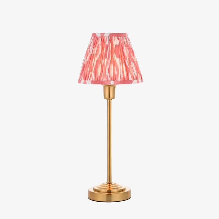 Bronzuno Patterned Fabric Table Lamp - Brass or Bronze Finish Modern-Bohemian Bedside & Living Space Light