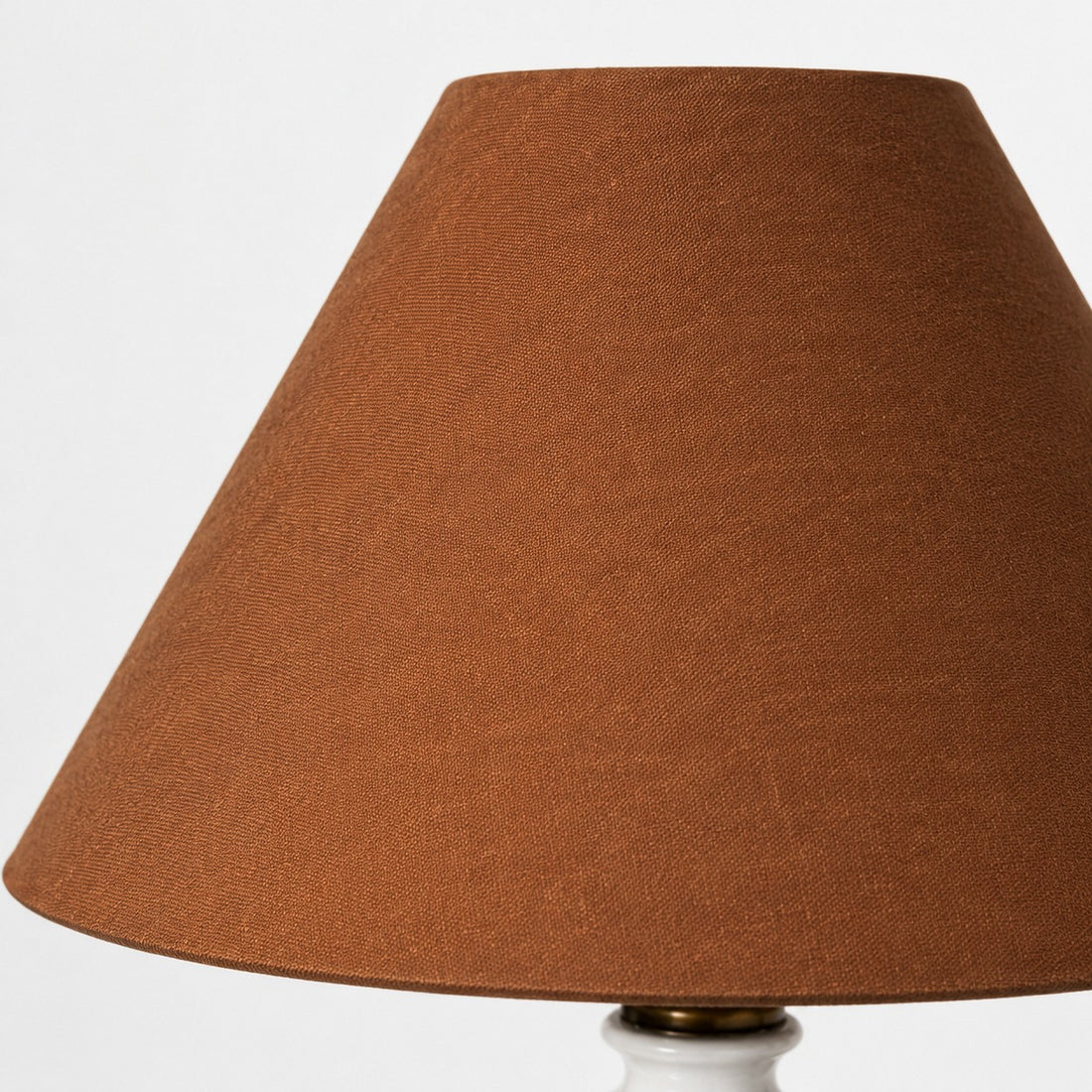 American Style Ceramic Table Lamp with Brown Fabric Shade