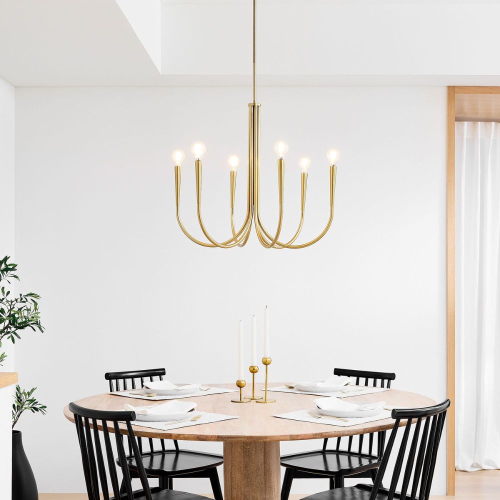 Borvia Metal Swoop Arm Chandelier - Modern Arc Lamp for Living Room