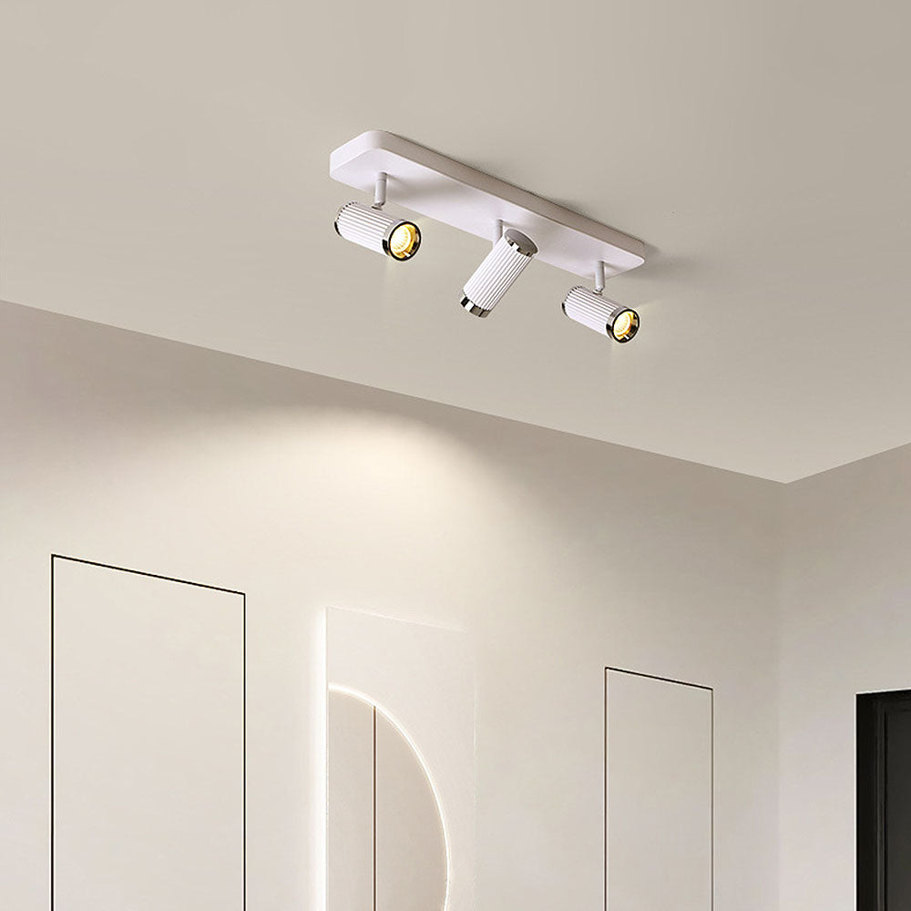 Weiße LED-Schienen-Deckenleuchte – einfache, moderne, verstellbare Metallleuchte