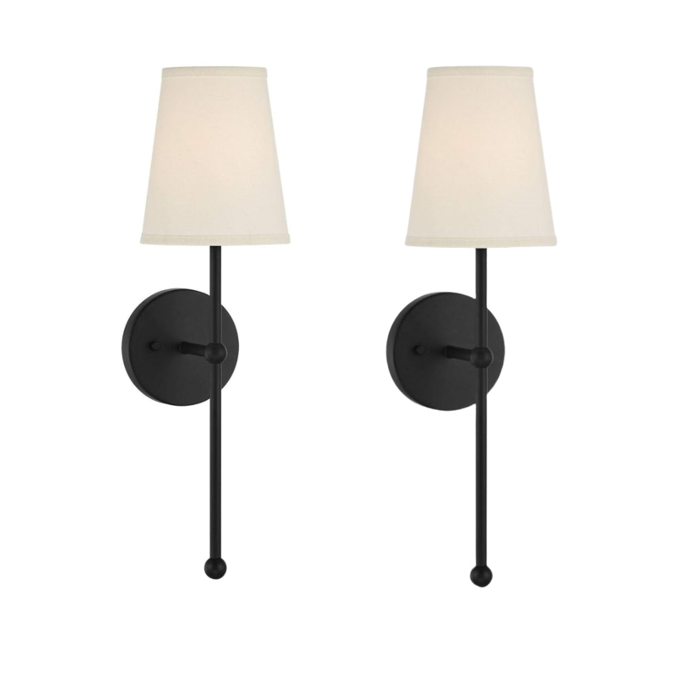 Nordic Brass Fabric Wall Lamp - Rustic Sconce Light for Bedroom Decor