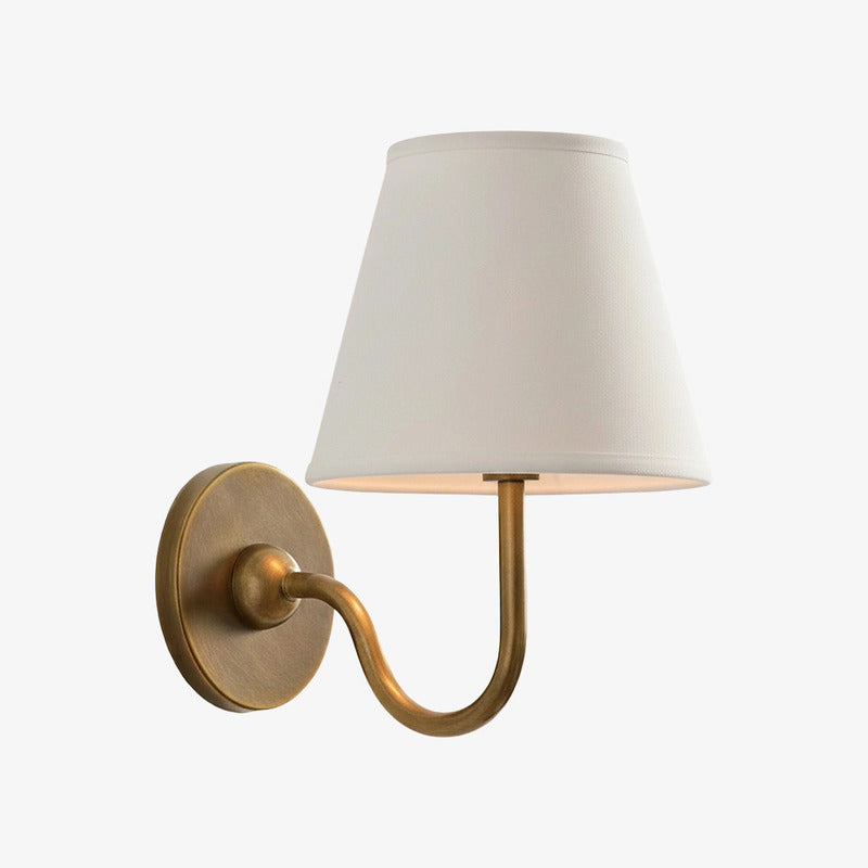 Luvora Pleated Shade Wall Lamp – Modern Brass Linen Lighting
