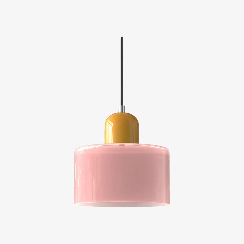 Creative Morandi Cylindrical Glass Pendant – Modern Dining Room