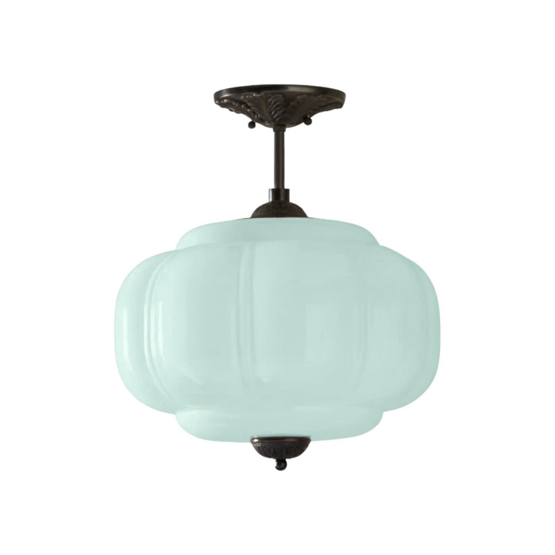 Vintage Milk Glass Eloise Semi-Flush Mount Pendant Light