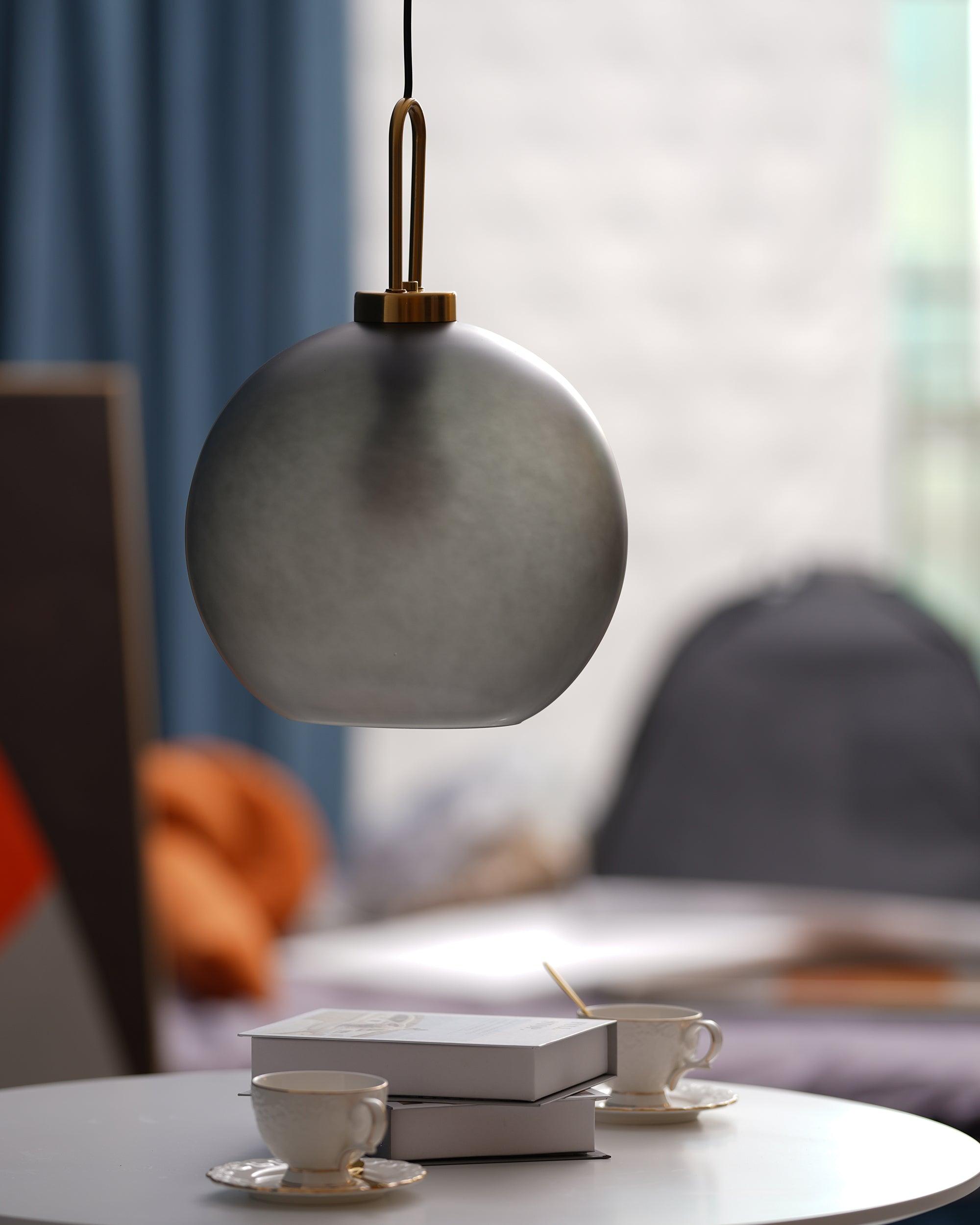 Kupferbeschichtete Glas-Plug-in-Hängeleuchte mit Kabel