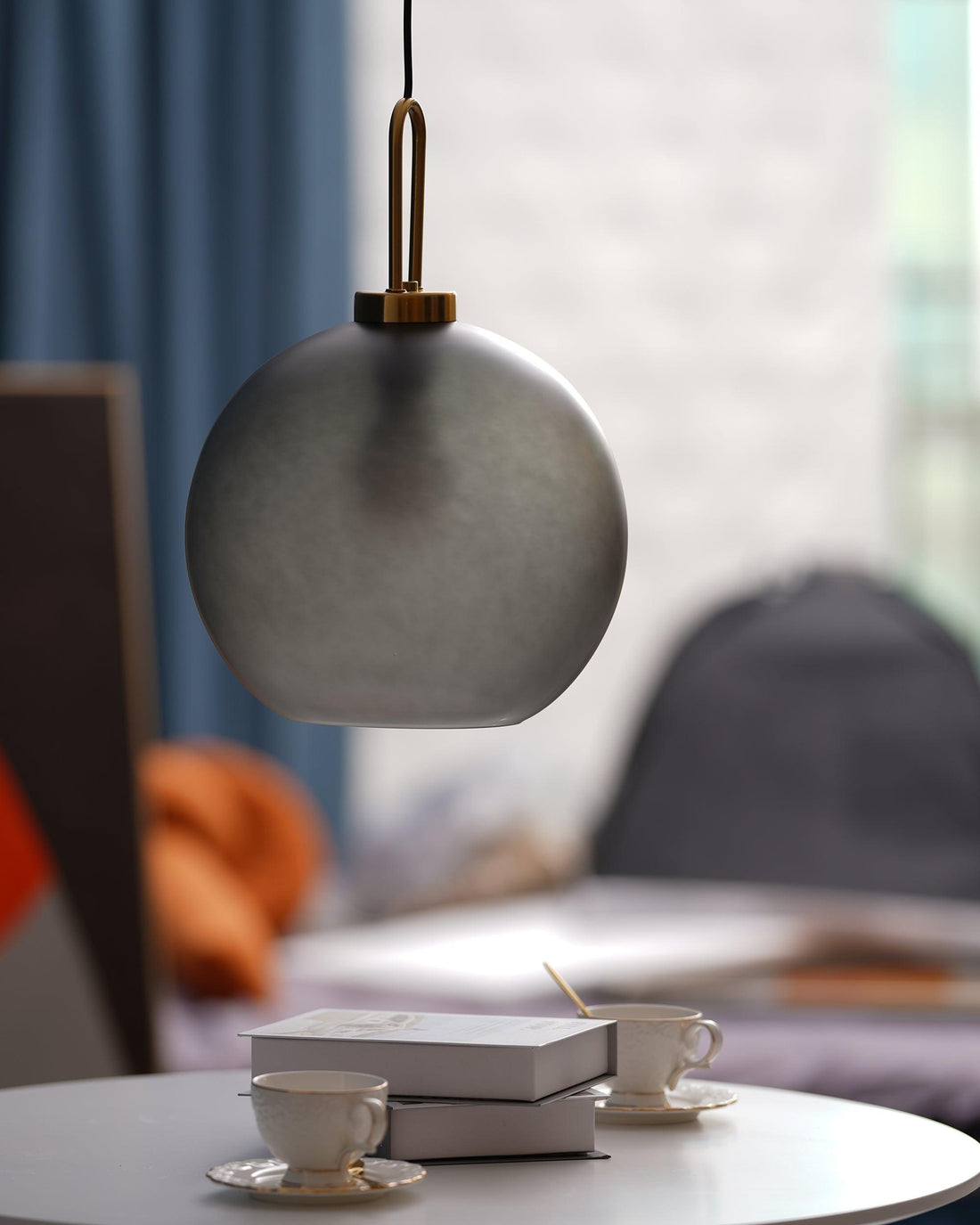 Kupferbeschichtete Glas-Plug-in-Hängeleuchte mit Kabel