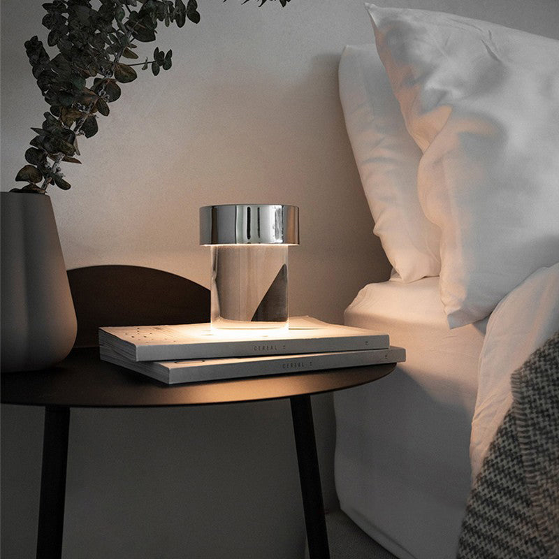 Tragbare Tischlampe – wiederaufladbare Glaslampe für Wohnzimmer und Schreibtisch