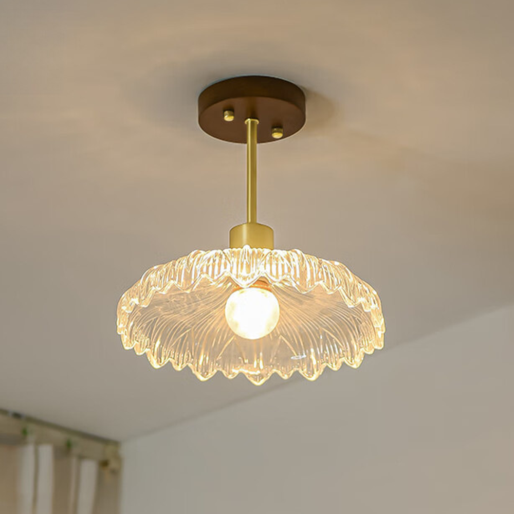 Flower Glass Ceiling Light - Elegant Floral Hallway Lighting