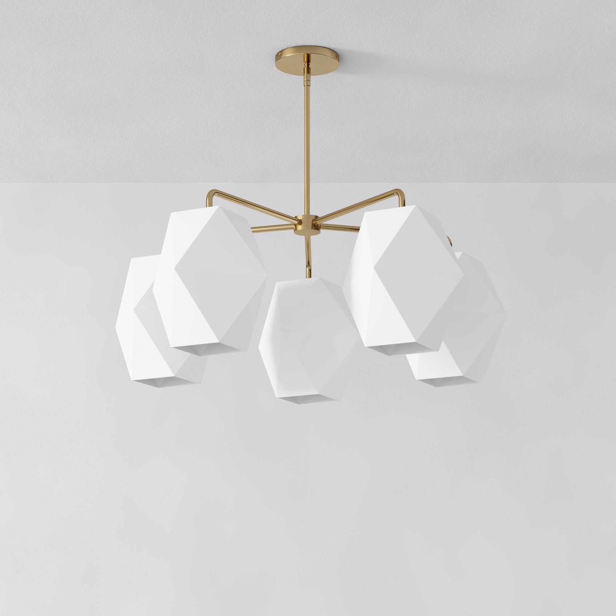 Talvior Sculptural 5-Light Chandelier - Faceted Design, Modern Finishes - Illuminate Spaces