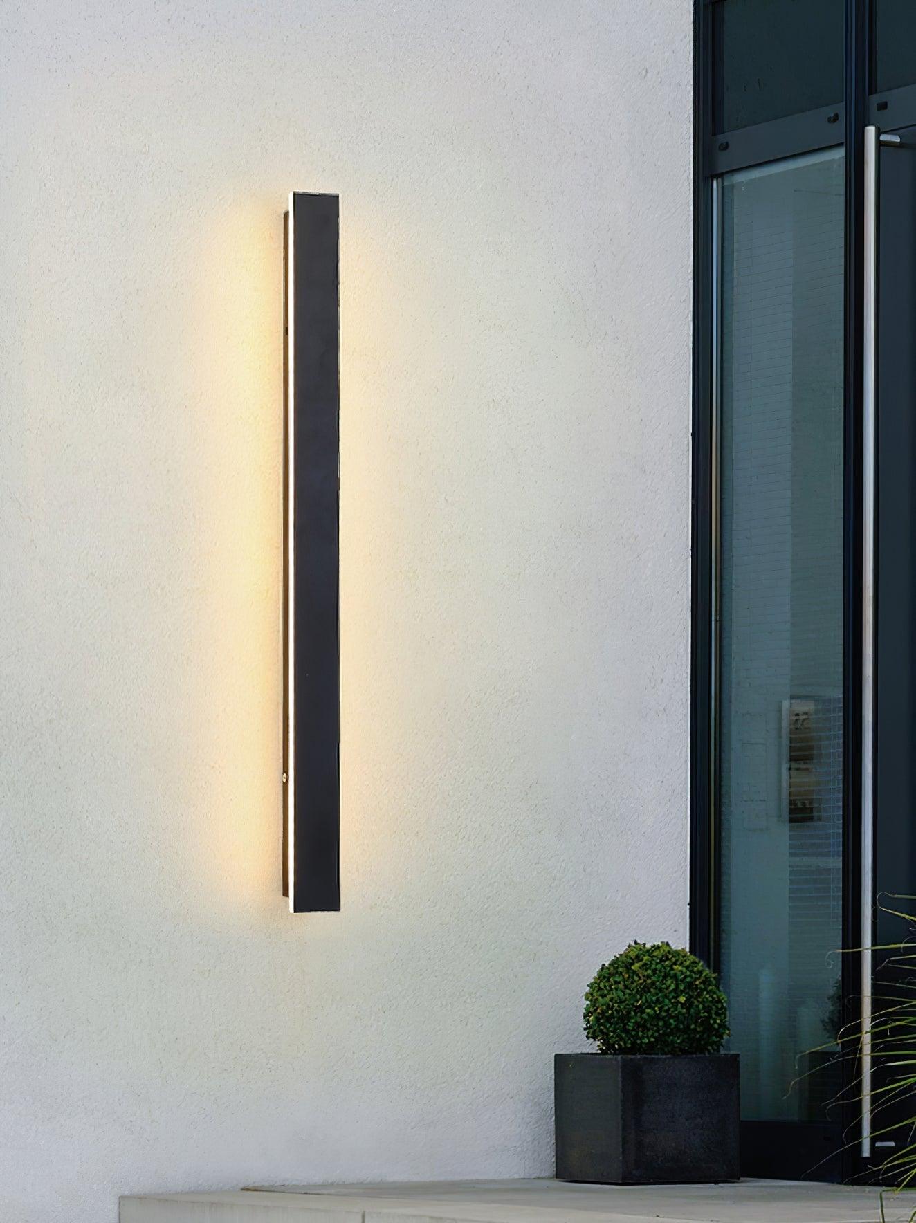 Long Strip Solar Outdoor Wall Sconce - LED Light for Front Porch