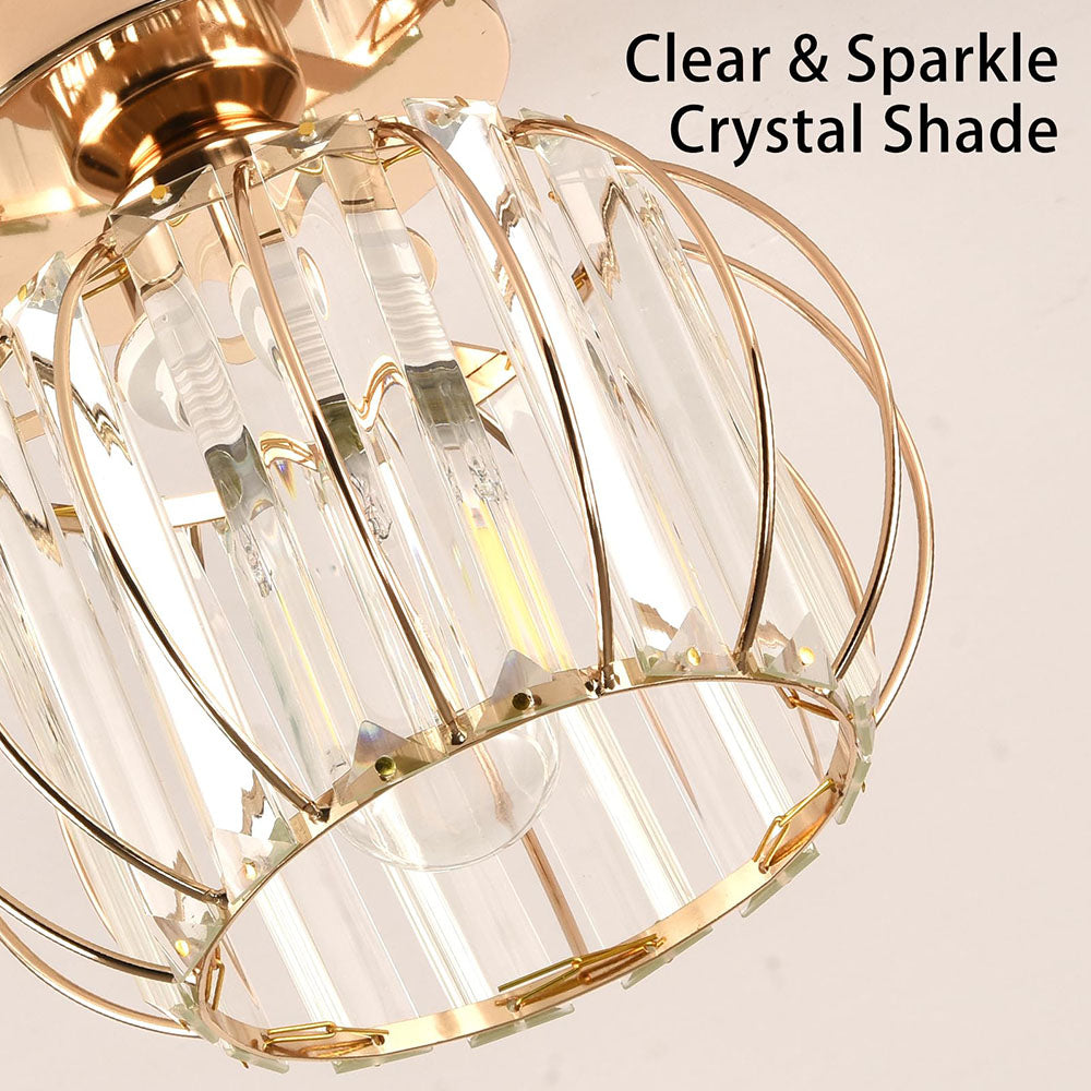 Luxury Crystal Ceiling Light - Striped Metal Ceiling Lamp for Aisle