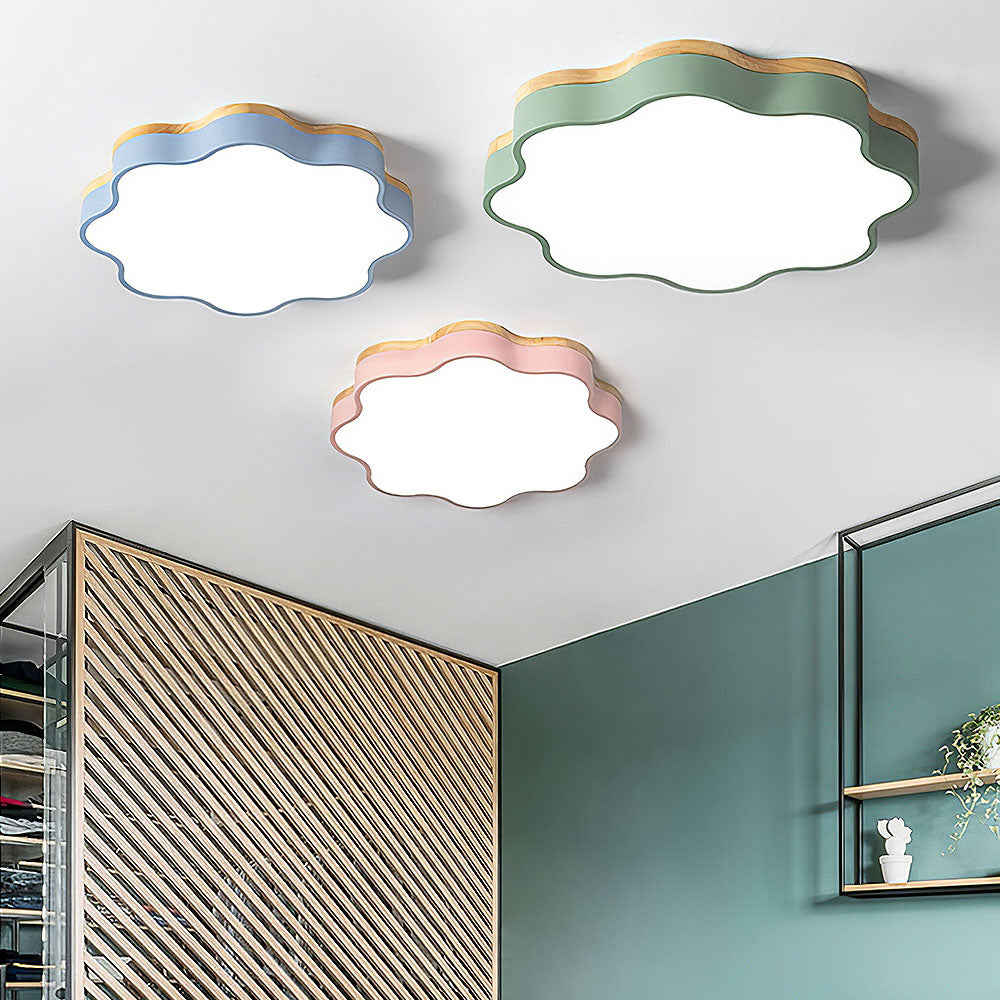 Flower LED Ceiling Light - Macaron Acrylic Fixture for Children's Room