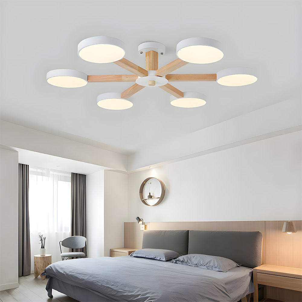 Branch Round Ceiling Lamp - Nordic Multi Fixture for Living Room