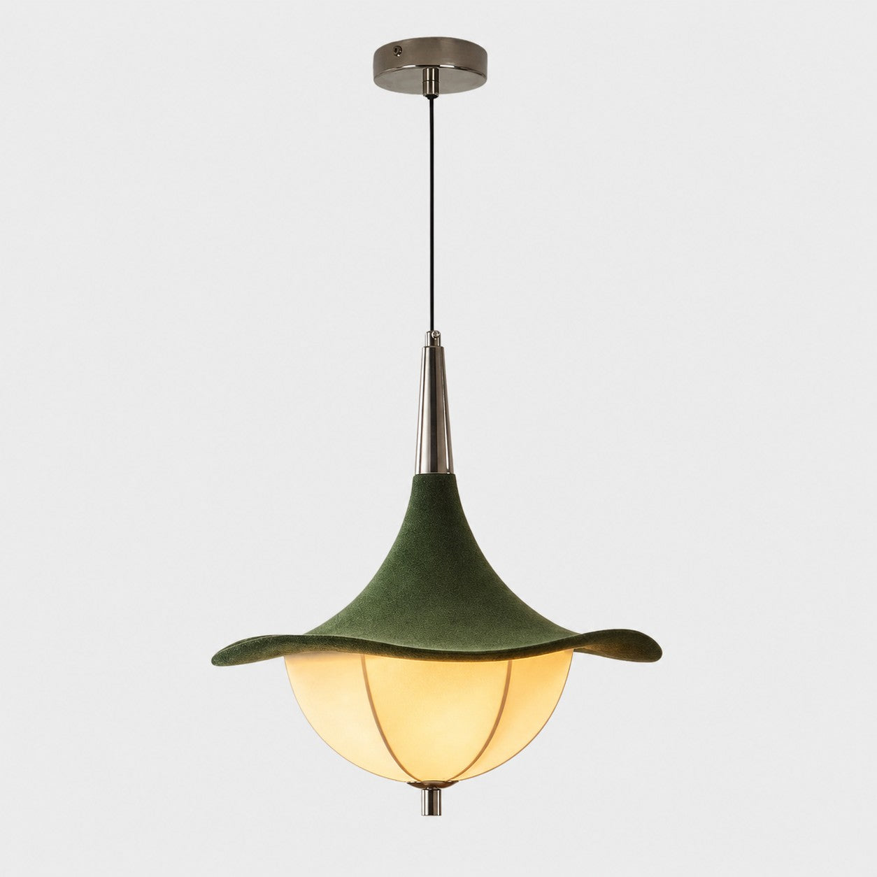 Green Fabric Pendant Lamp for Dining Room